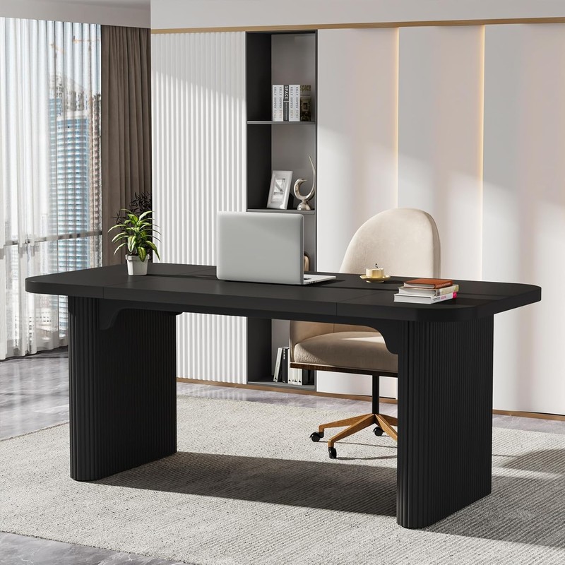 62-Inch Rectangular Executive Computer Desk, Large Modern Wood Writing Table gallery