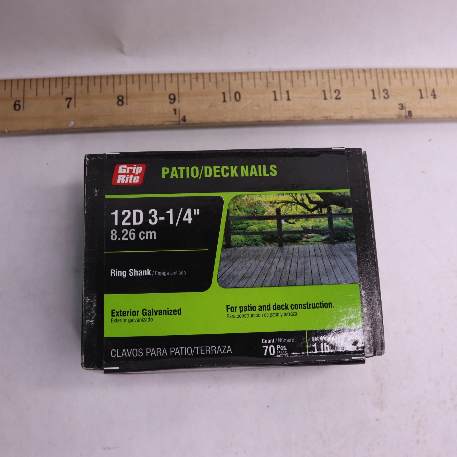 (70-Pk) Grip-Rite Ring Shank Patio Deck Nails Steel Hot-Galvanized #10 x 3-1/4" gallery