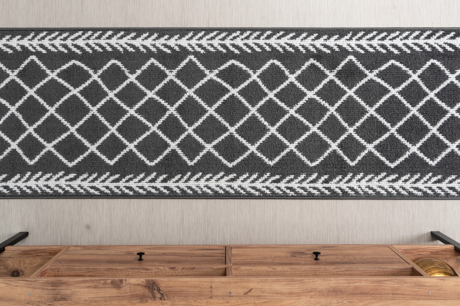 Custom Cut Hallway Runner Rug, Non Slip Floor Mat, Your Choice of Length, Grey gallery