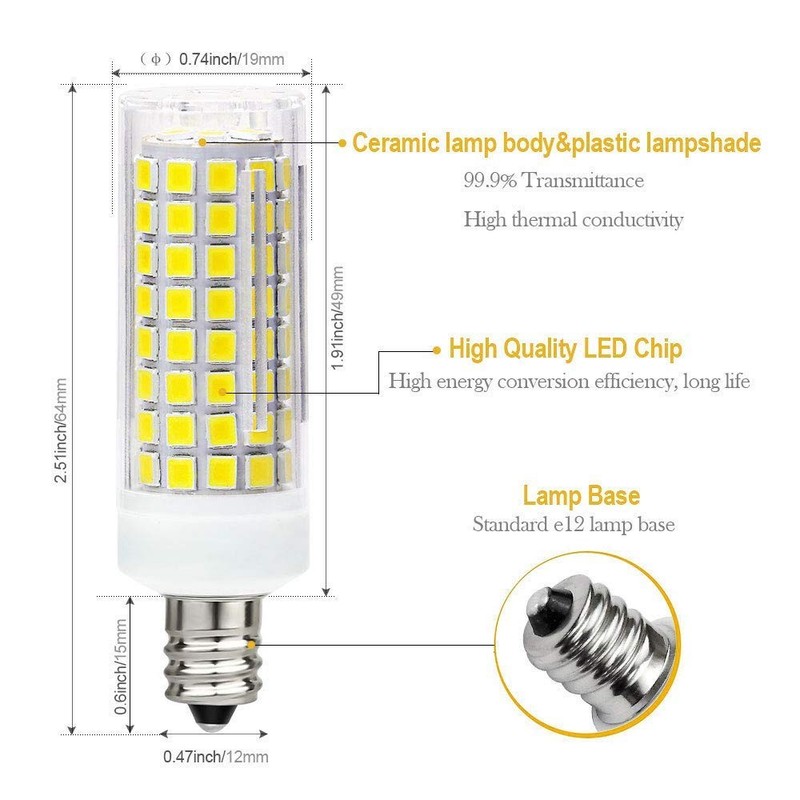 4 Pack E12 LED Corn Light Bulb Dimmable 100W Equivalent 1000LM 6000K Chandelier gallery