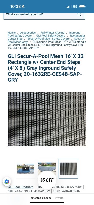 16’ X 32’ Rectangular w/ 4’ X 8’ CES Mesh Safety Cover 20-1632RE-CES48-SAP-GRY gallery