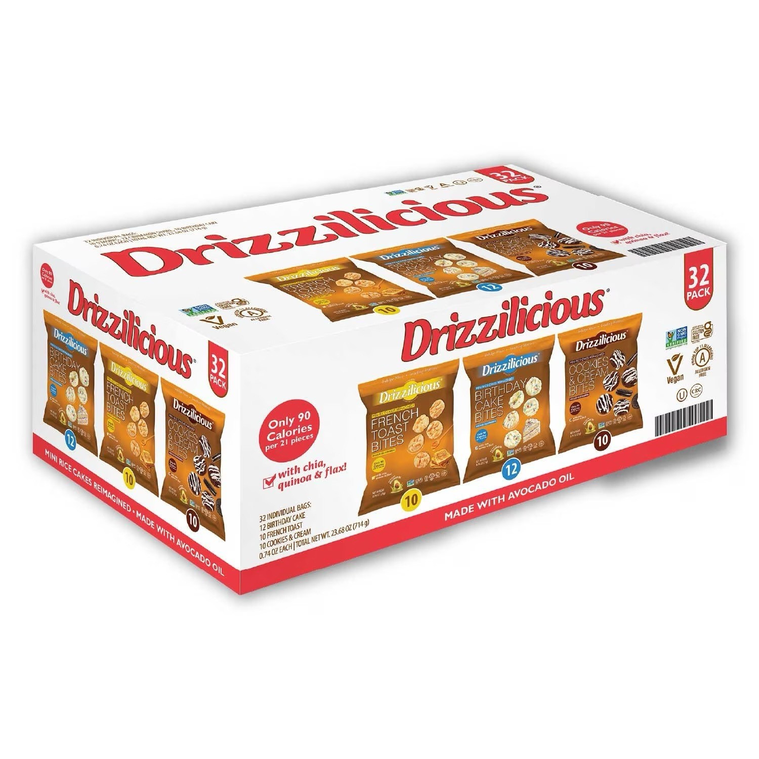 Drizzilicious Mini Rice Cake Bites Variety Pack (32 Count) gallery
