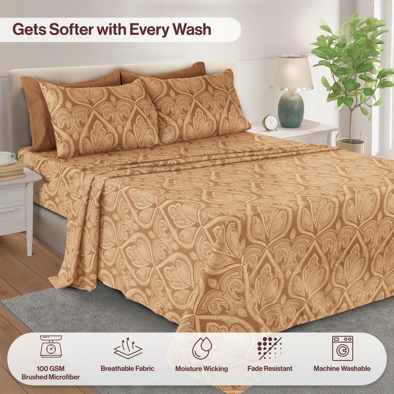 6 Piece Bed Sheets Set Luxury Microfiber Ultra Soft Deep Pocket Bedding Sets gallery