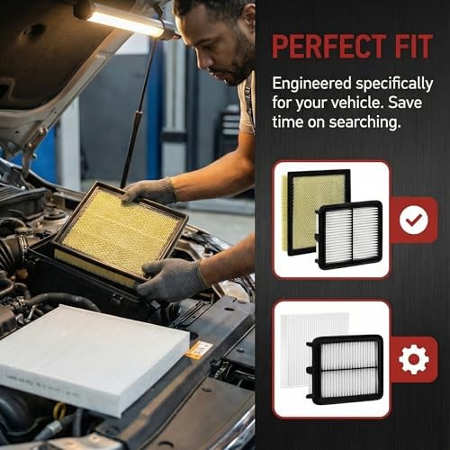 White Cabin Filter & Engine Air Filter Kit for Dodge Charger 2023 2022 2021 gallery