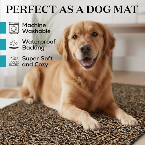 Premium Microfiber Indoor Door Mat 24"x36" Dark Brown/Black/Beige/ White Fibers gallery