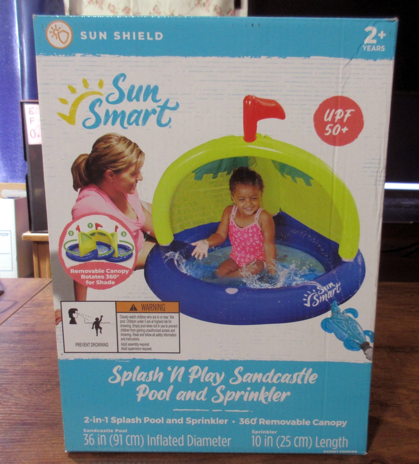 Sun Shield Sun Smart 36" Splash'n Play Sandcastle Pool Sprinkler with Canopy NEW gallery