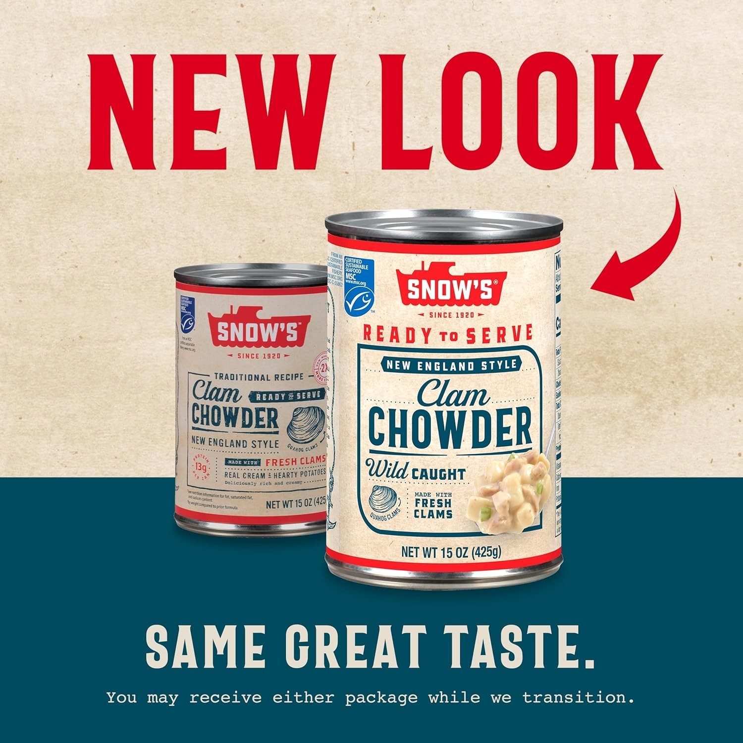 Snow's New England Clam Chowder, 15 oz Can (Pack of 12) - 13g Protein perServing gallery