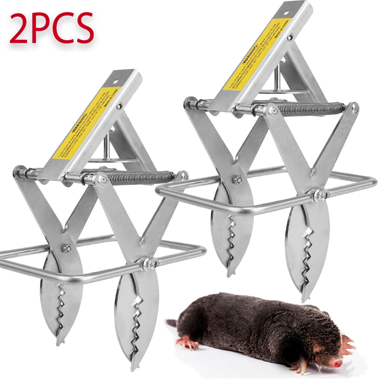 2 Packs Mole Trap Easy Setup Metal Sawtooth Scissor Mole Trap Catcher for Lawn gallery