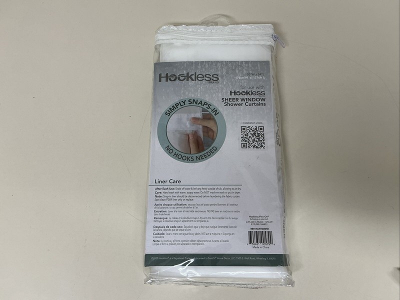 Hookless Shower Curtain Liner Polyester Frost 70" x 54" 369836 gallery