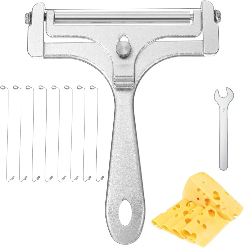 Adjustable Cheese Slicer with 8 Extra Wires Replacement, Hand Held Wire Cheese C gallery