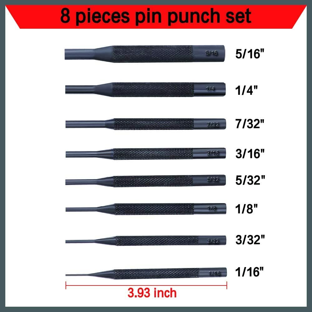 8 Pcs Pin Punch Set Gunsmithing Kit Removing Repair Tool with Holder Auto Watch gallery