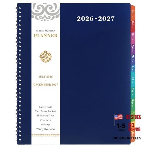 2026-2027 Monthly Planner - Planner 2026-2027 - JUL 2026 - DEC 2027 - 9" x 11" gallery