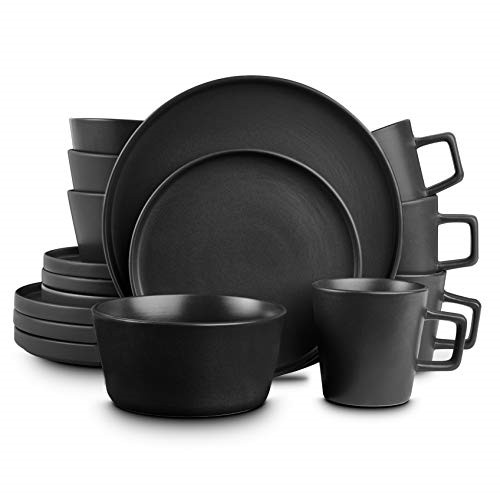 Stone Lain Coupe Dinnerware Set 16pcs - Black Matte