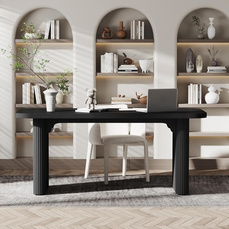 62-Inch Rectangular Executive Computer Desk, Large Modern Wood Writing Table gallery