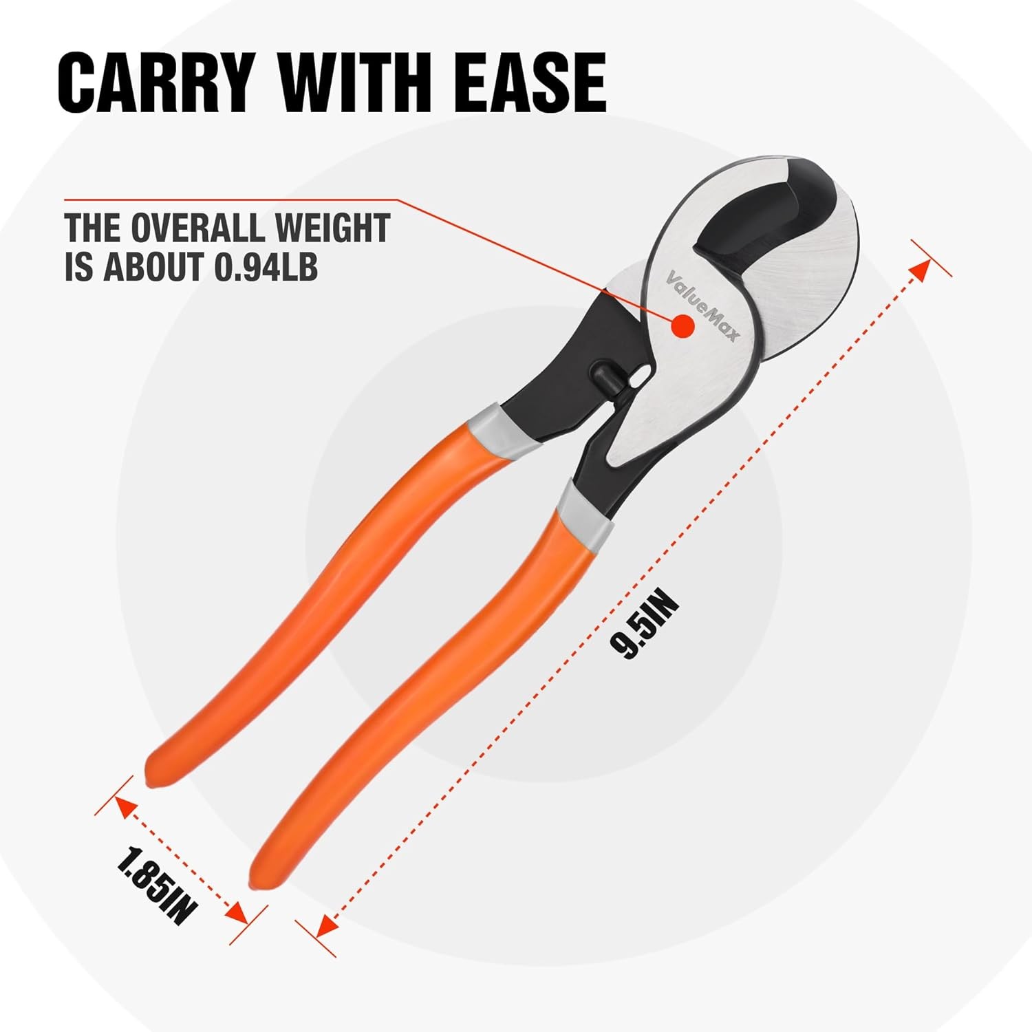 ValueMax 9.5-inch Heavy-Duty Wire Cable Cutter for Aluminum Copper Battery Cable gallery