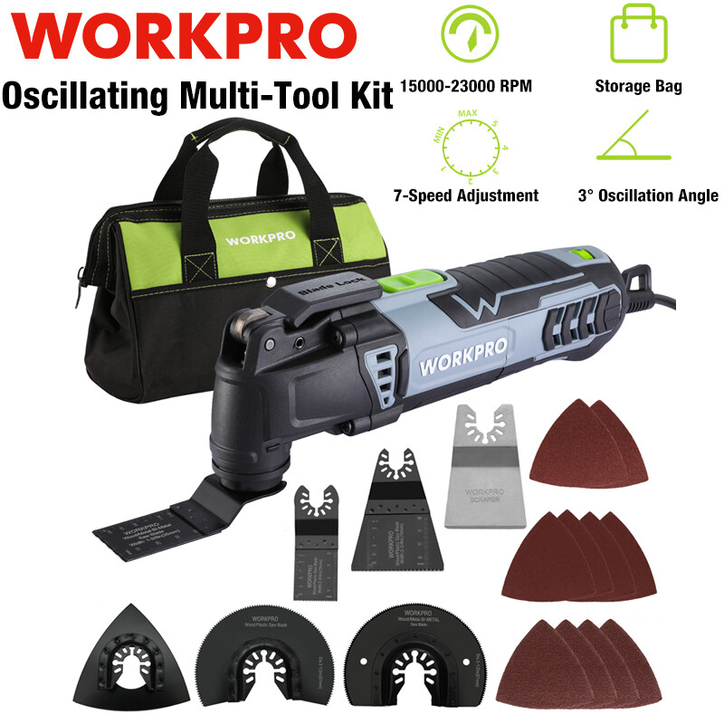 WORKPRO Oscillating Multi-Tool Kit 3.0Amp Corded Replaceable Oscillating Saw Set gallery
