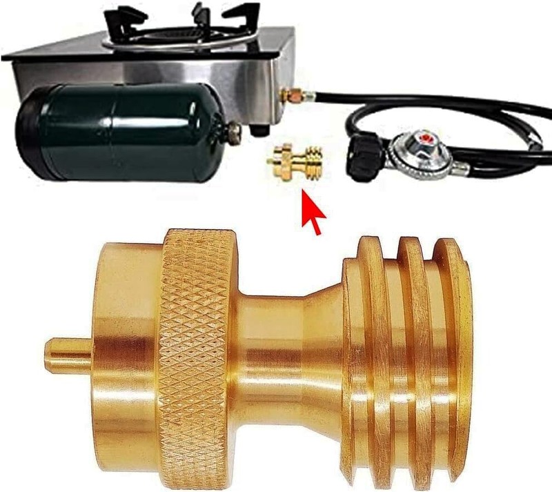 Universal Solid Brass Propane Tank Adapter 20LB to 1LB Converter QCC1 Regulator gallery