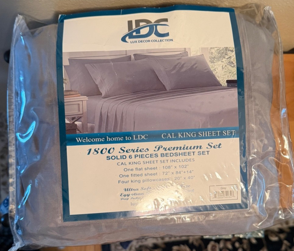 LDC LUX DECOR COLLECTION California King Sheets ~ 6 pc set gallery