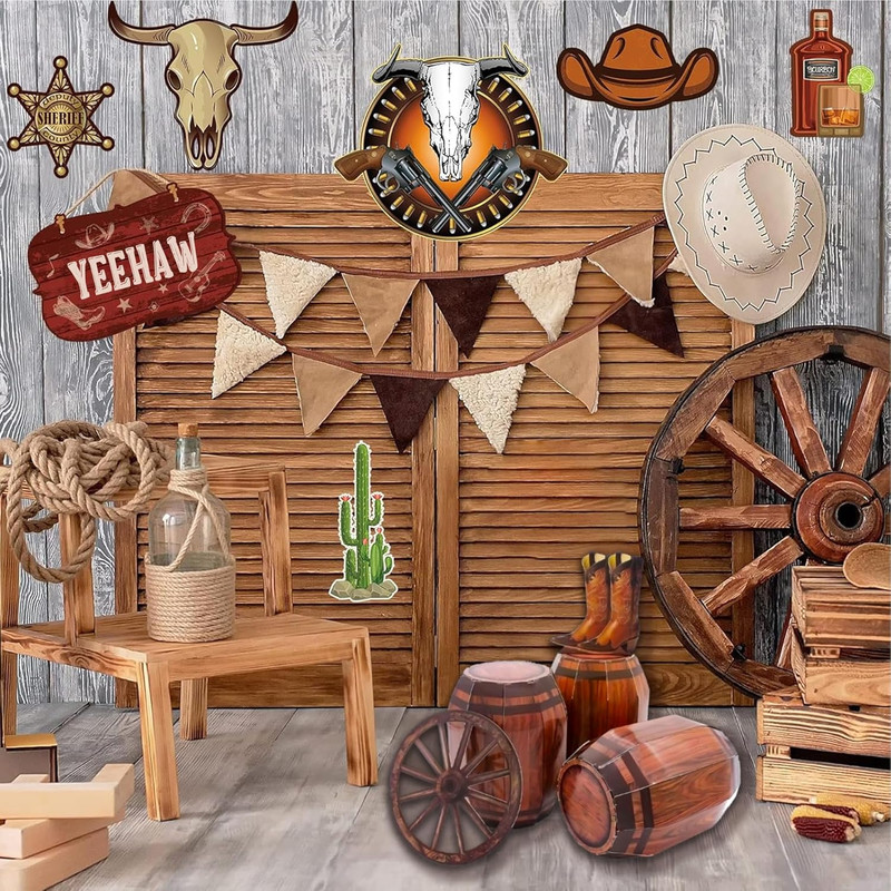 Western Party Decorations Cake Table Decorations Cowboy Birthday Baby Shower Dec gallery