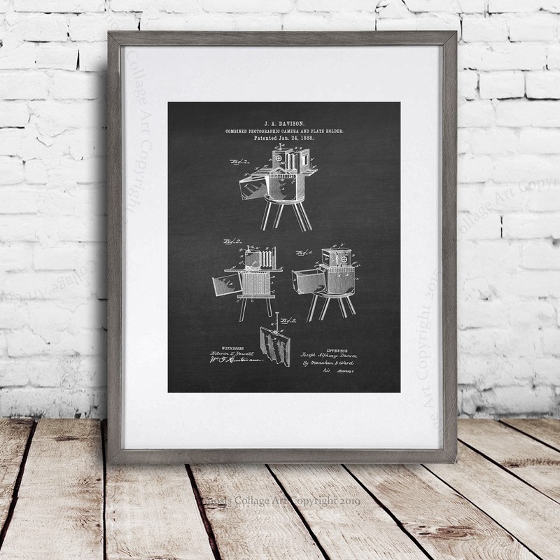 Vintage Folding Camera Box Camera Blueprint Posters Lot of 12 Wall Decor Prints gallery