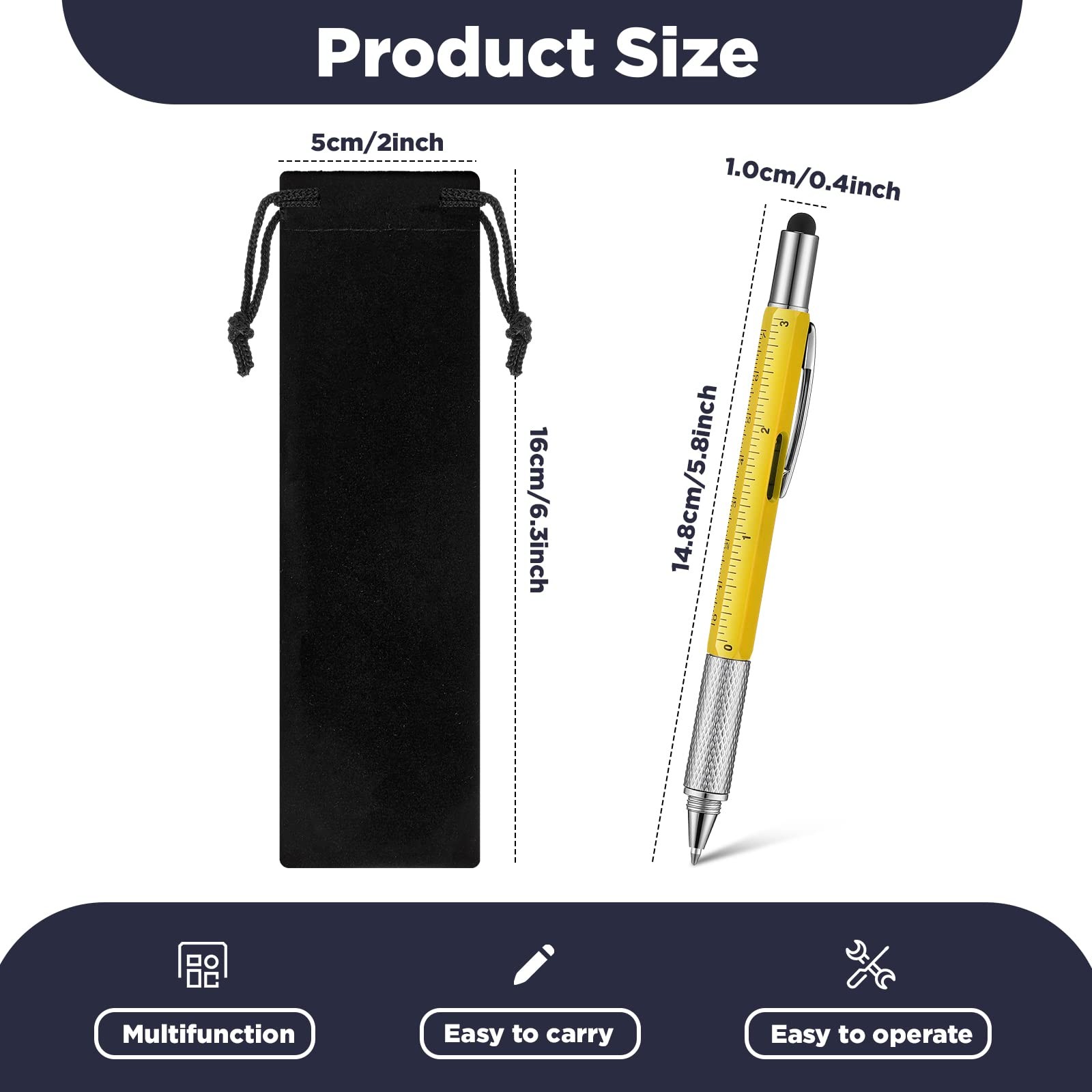 24 Pcs Multitool Pen 6 in Yellow, Gray, Black, Gold, Silver, Blue, Red, Green gallery
