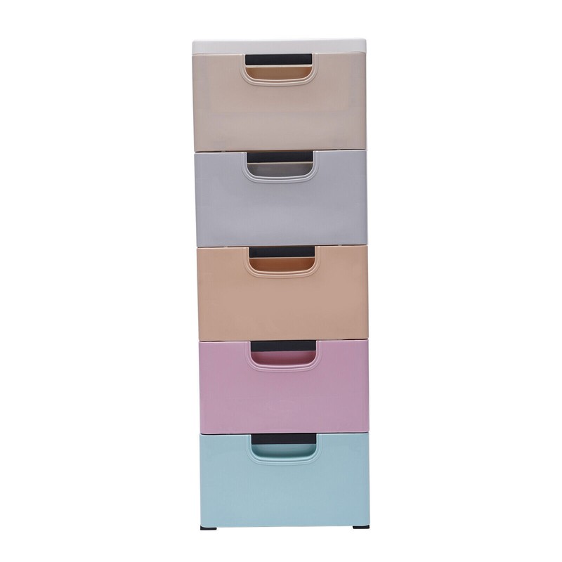 Slim Storage Chest Plastic Narrow Drawers Storage Cabinet 5 Drawer Vertical NEW gallery