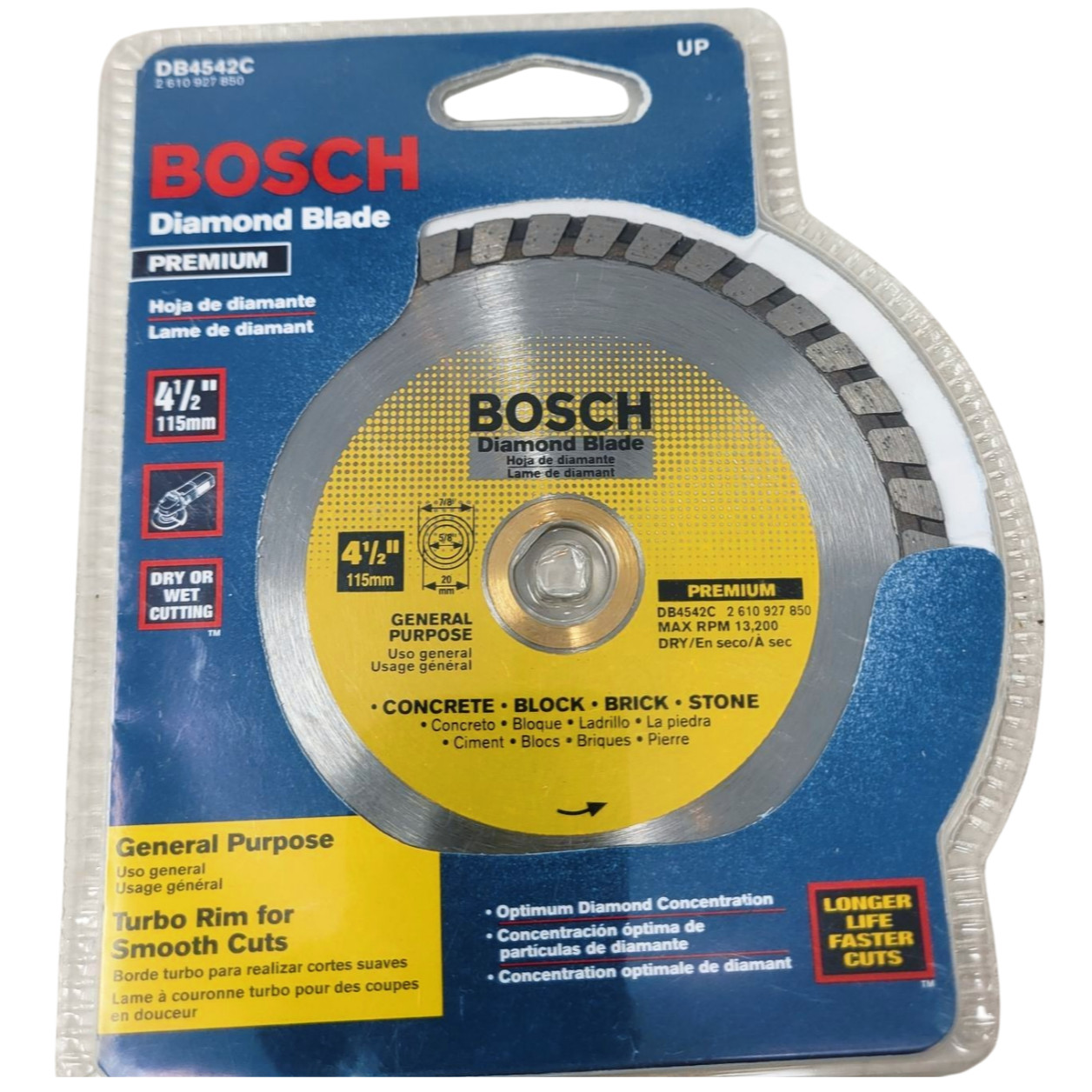 BOSCH DB4542C 4-1/2 in. Premium Turbo Rim Diamond Blade New In Package gallery