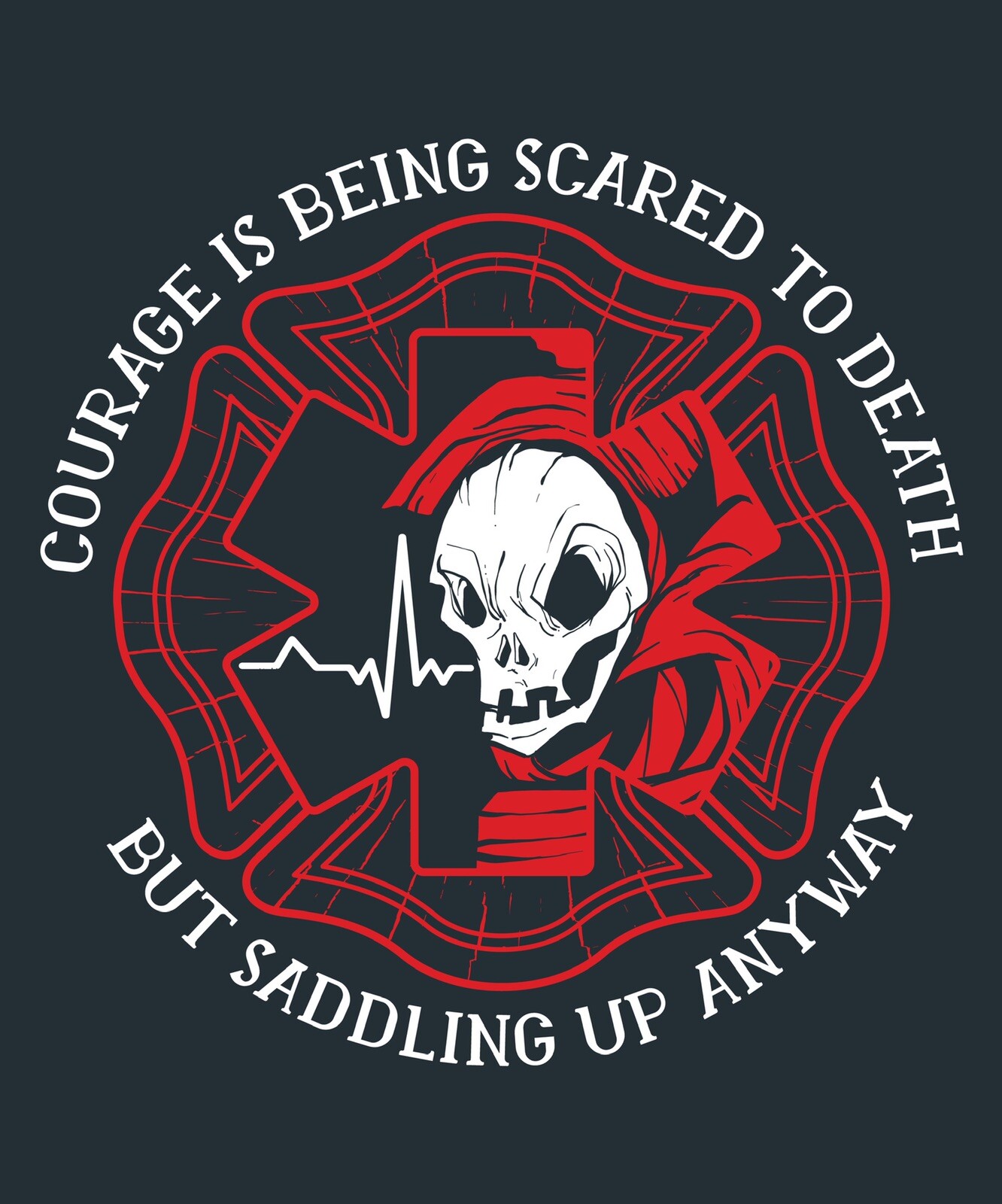 Firefighter Phone Sticker (2 Inch) Skull Courage Quote Fear Hero First Responder gallery