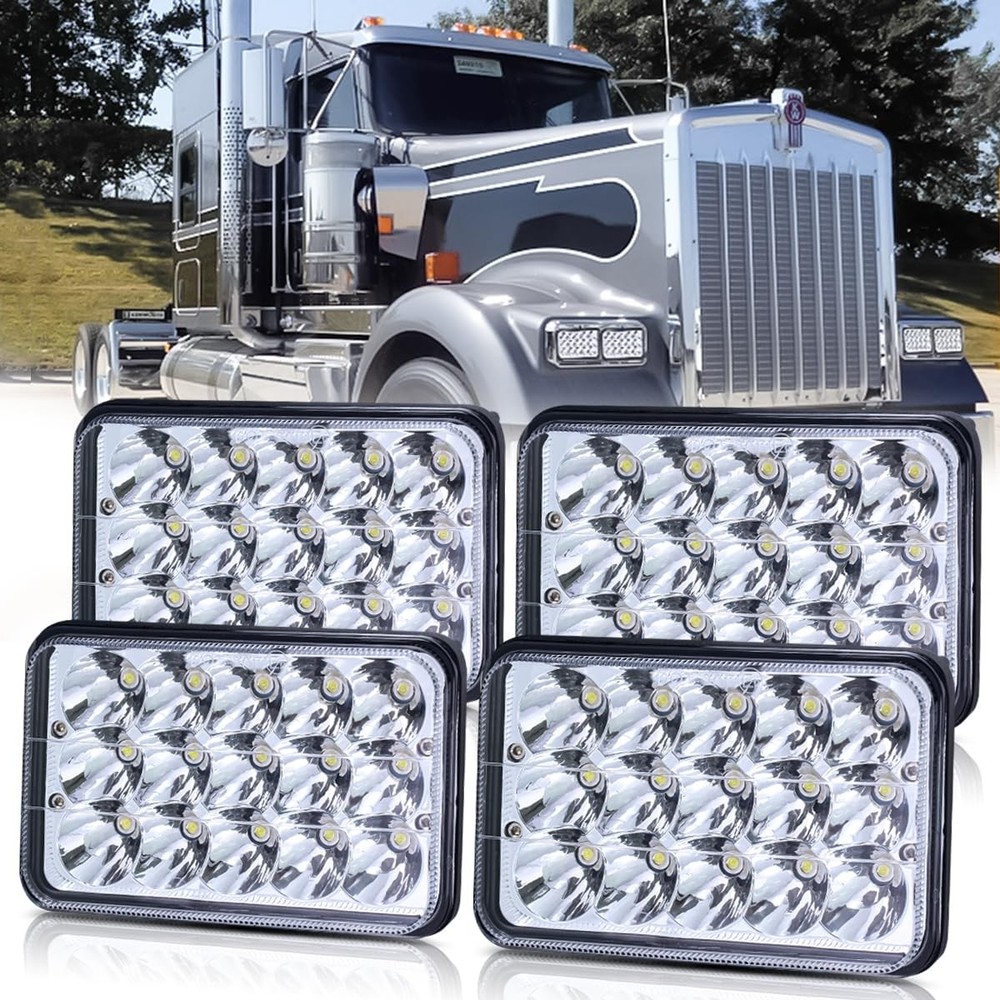4x6 In LED Headlights DOT Approved 4PCS 45W Rectangular H4651 H4652 H4656 H4666