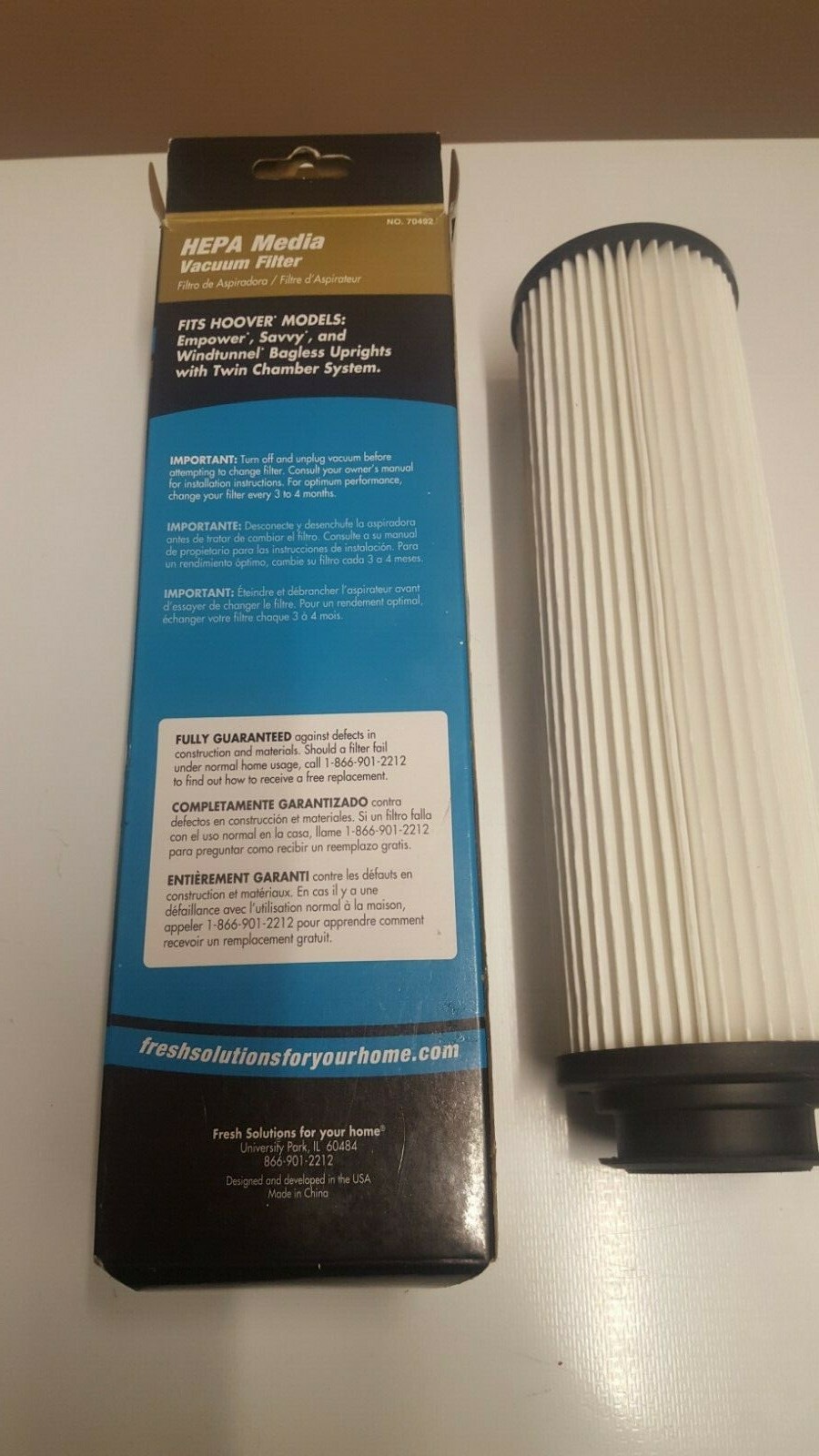 NEW Fresh Solutions HEPA Vacuum Filter Hoover 70492 Empower ,Savvy, Windtunnel gallery