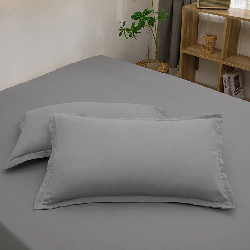 2PCS 2025 new 48 × 74cm solid color comfortable and skin-friendly pillowcase env gallery