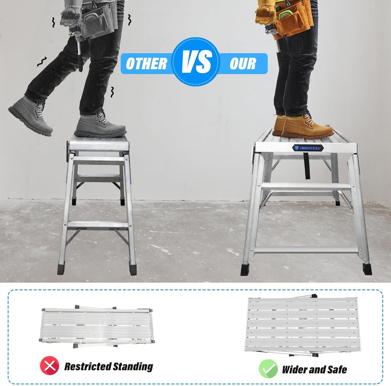 ORIENTOOLS Adjustable Work Platform, (39.4" X 18.5") Portable Folding Aluminum S gallery