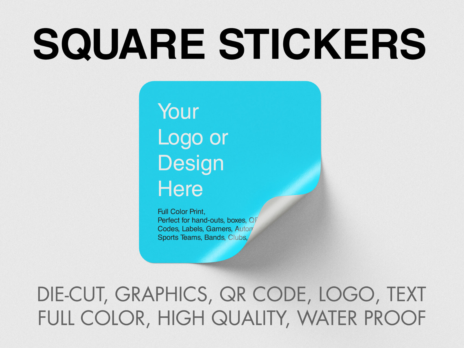 50 3x3 Custom Printed Full Color Outdoor Vinyl Car Bumper Sticker Decal Die Cut gallery