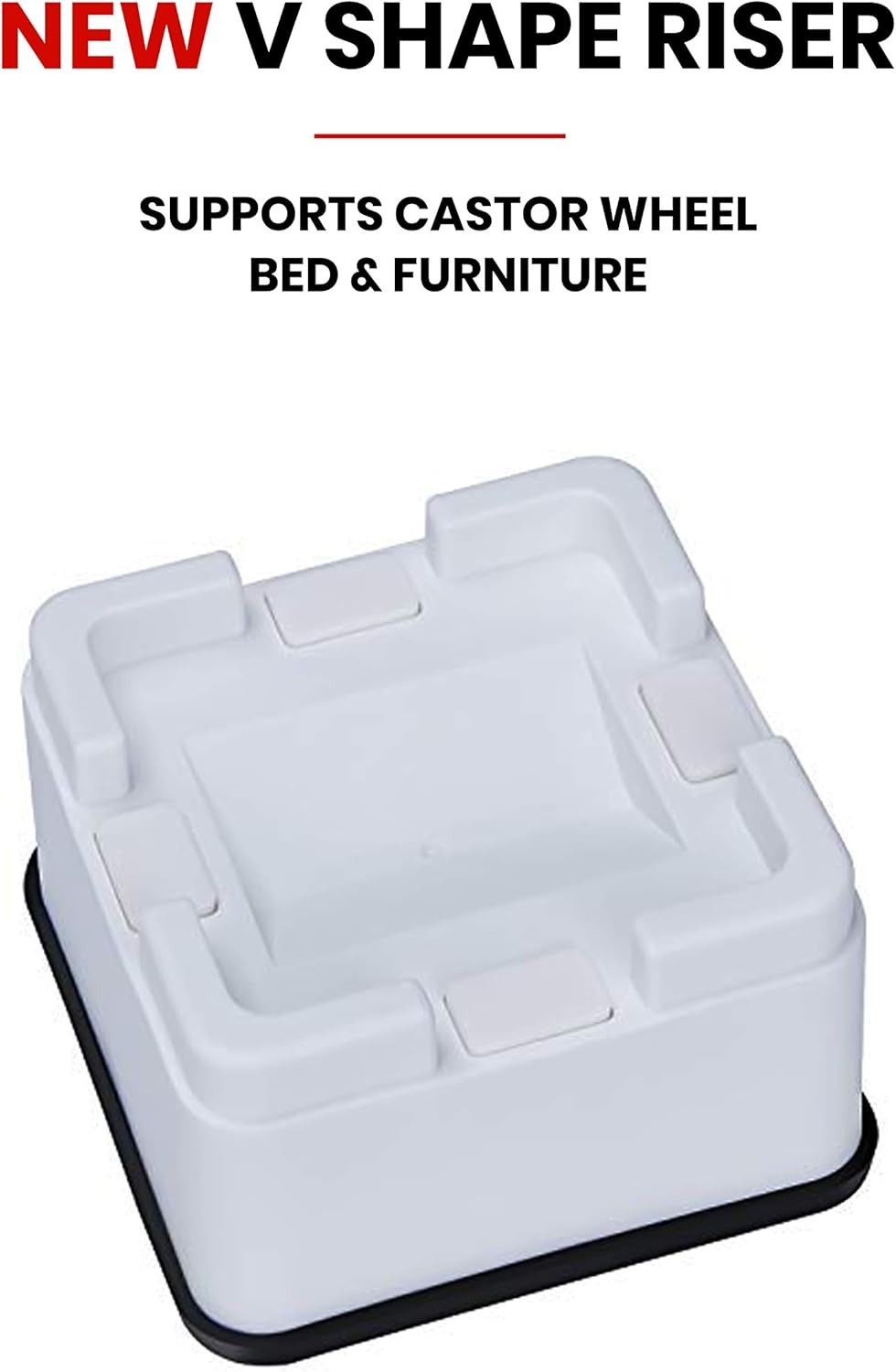 iPrimio V Shape Bed Furniture Riser White Square 2 Inch Lift Up to 8000 lbs 4PCS gallery