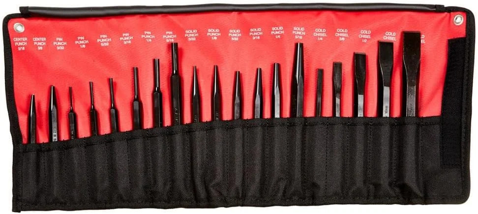 Mayhew Tools 61019 Punch and Chisel Set, 19-Piece, Black Oxide Finish gallery