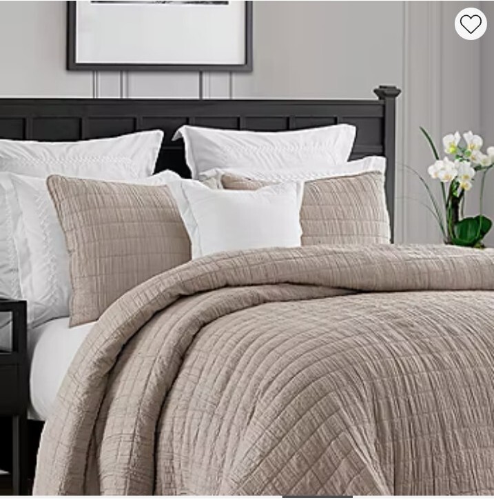 Swift Home Lighweight OversizedWashed Crinkle Quilted Bedspread Full/Queen Beige gallery