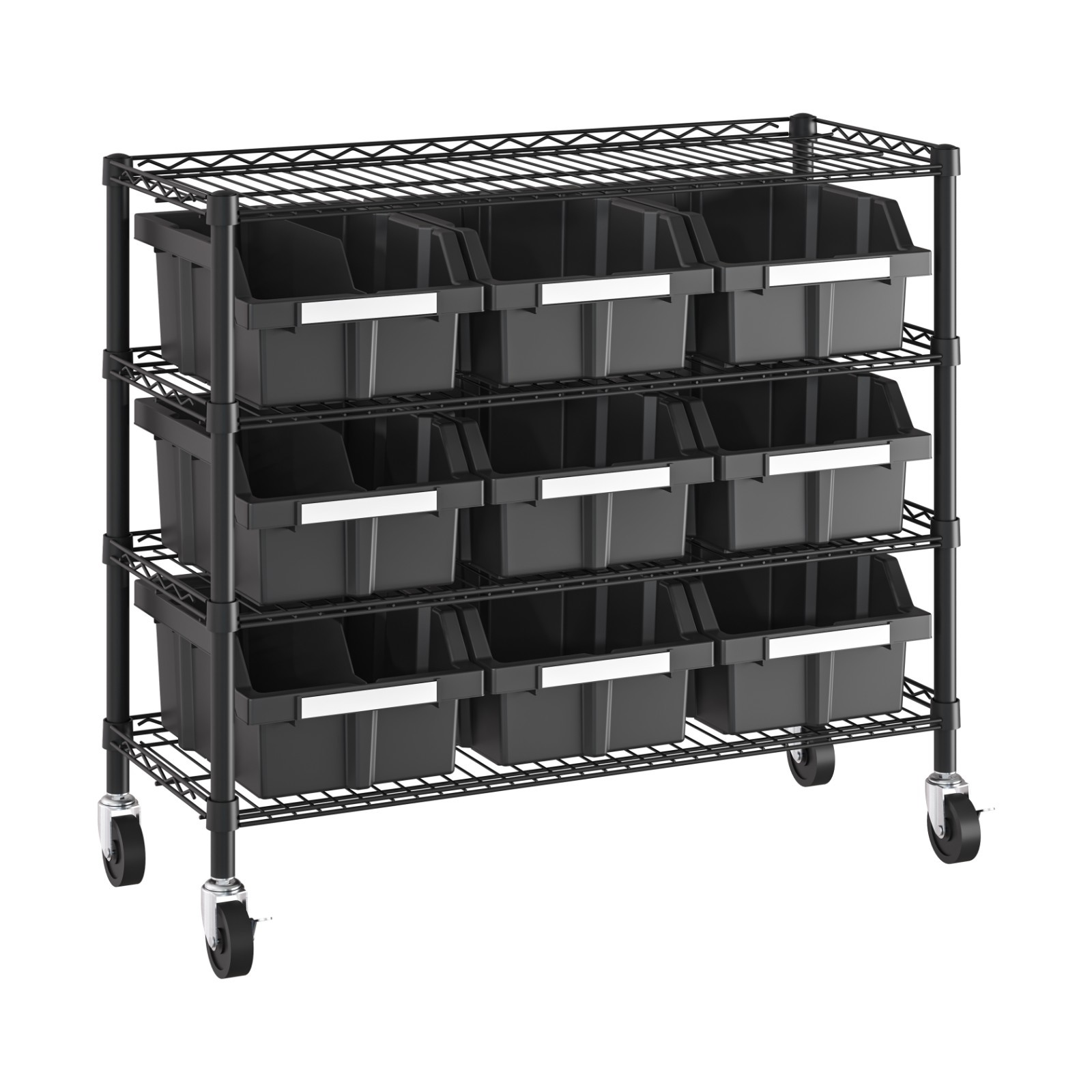 Seville Classics 4-Tier NSF 9-Bin Rack, 36" W x 14" D x 31" H gallery