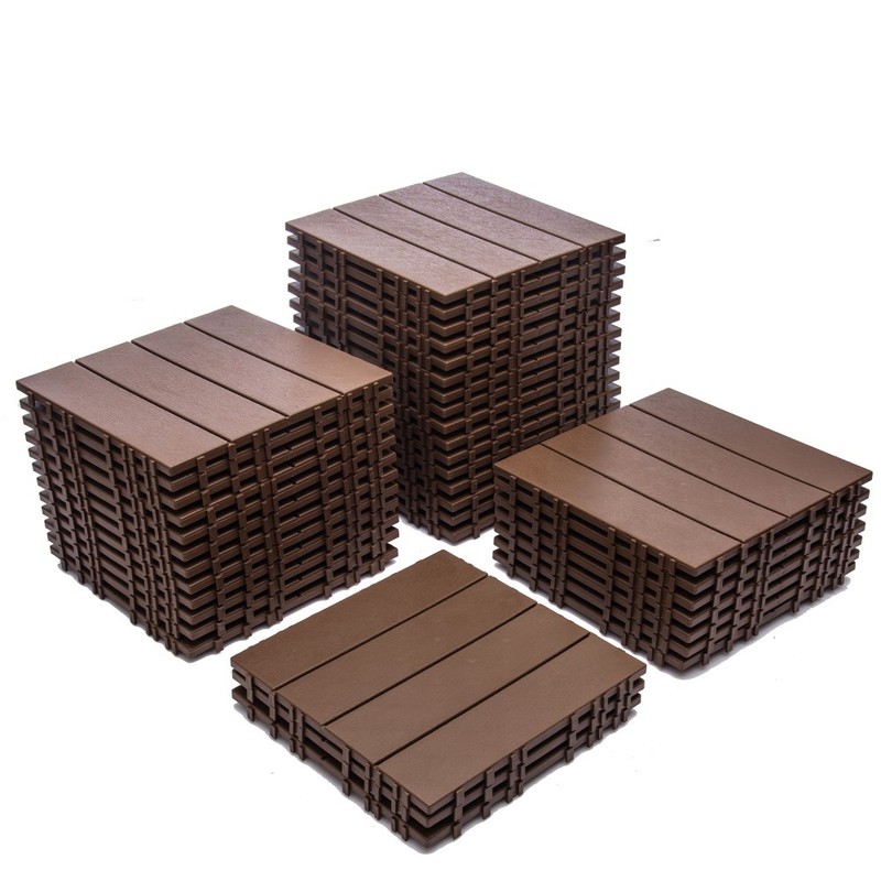 25/50/75/100 PACK Deck Patio Tile Interlocking Plastic Flooring Pavers 12x12'' gallery