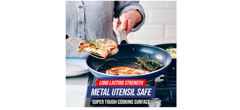 Ceramic Non Stick Frying Pan Diamond Infused Skillet Oven Safe Secure Grip 10 In gallery