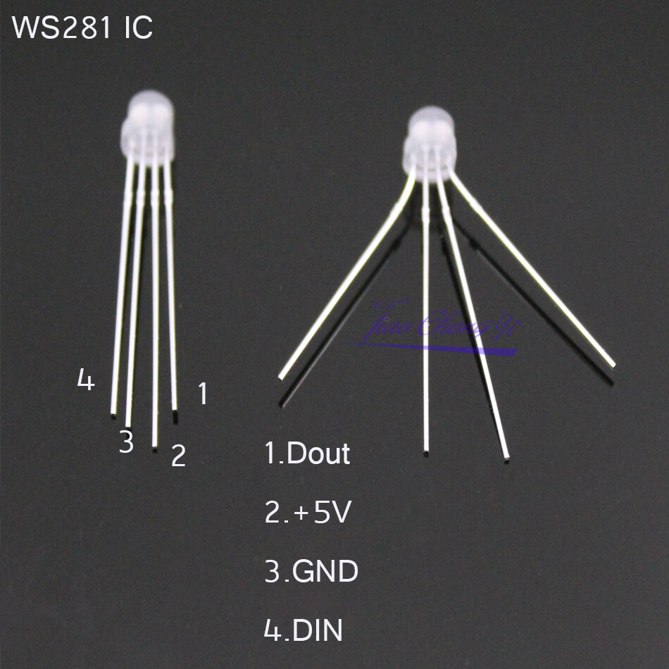 DC5V straw hat Diffused full-color RGB LEDs WS2811 led chips RGB F5 5mm pixels gallery