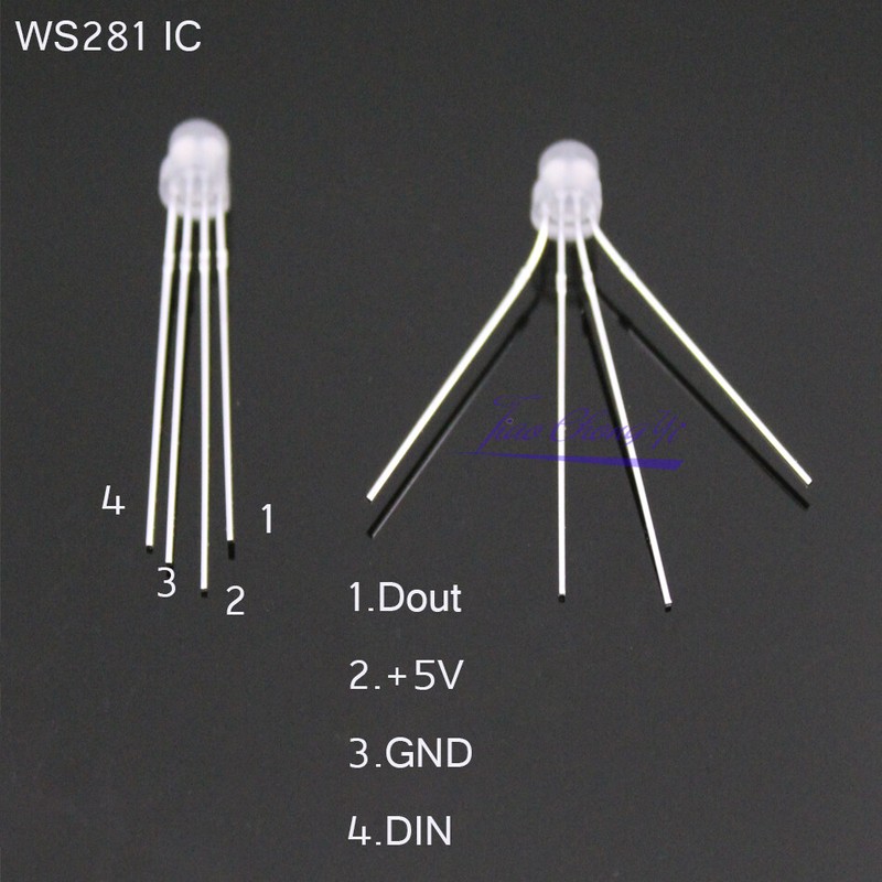 DC5V straw hat Diffused full-color RGB LEDs WS2811 led chips RGB F5 5mm pixels gallery