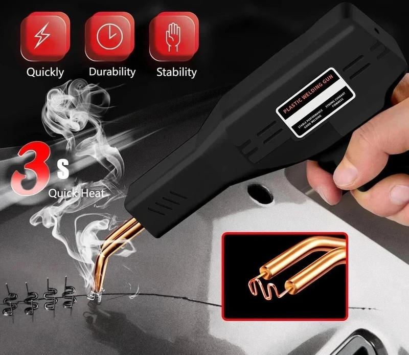 Plastic Welder Kit Soldering Hot Stapler Bumper Repairs Welding Gun 800 Staples gallery