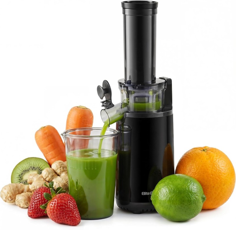 Mini Compact Masticating Cold Press Juicer - 16 oz BPA-Free, Easy Clean Black gallery