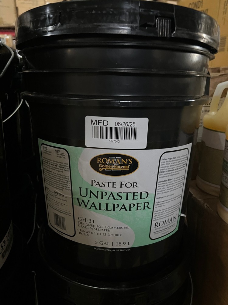 Roman Wheat-Based Wallpaper Paste Adhesive Clear, GH-34 | 5 gallon