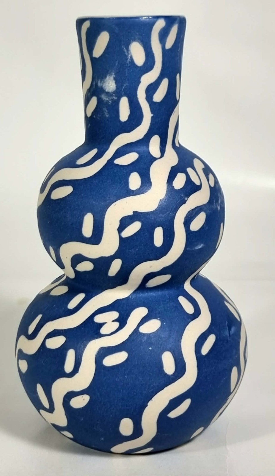 Jones & Co Happy Vase Tracks Blue Ceramic 15.5cm gallery