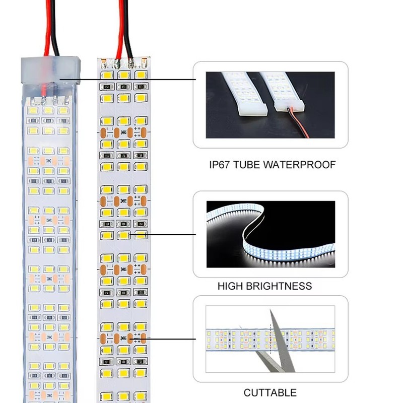 High Brightness SMD2835 Three Row 360Leds/m 12V 24V Waterproof Flexible Led Tape gallery