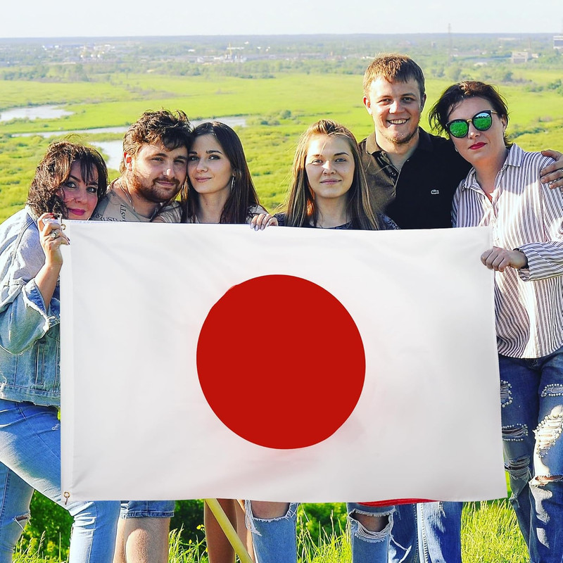 DANF Japan Flag 3X5 Ft Thick Polyester, Fade Resistant, Brass Grommets, Canvas H gallery