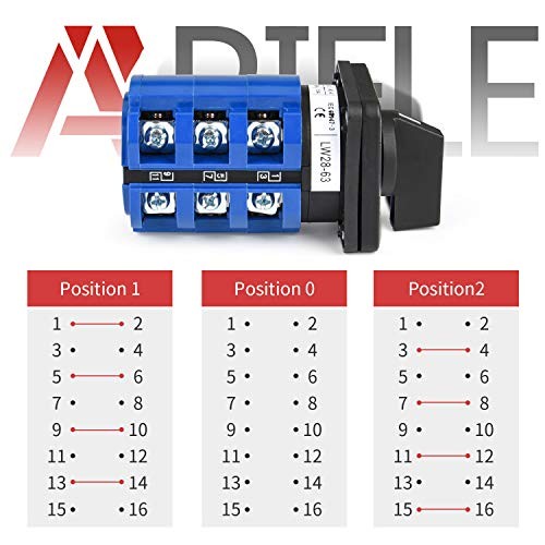 Changeover Selector Switch 3 Position 440V Universal Rotary 20A 12 Terminal gallery