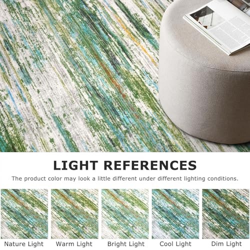 2x3 Green Grey Multi Modern Abstract Rug 2' x 3' (Rectangular) Green/Grey/Multi gallery