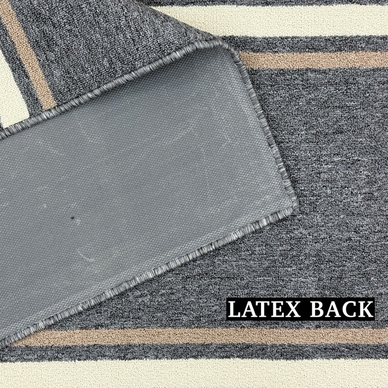 Custom Size Washable Non Slip Bordered Design Grey Runner Rug 26"/30"/36" Width gallery